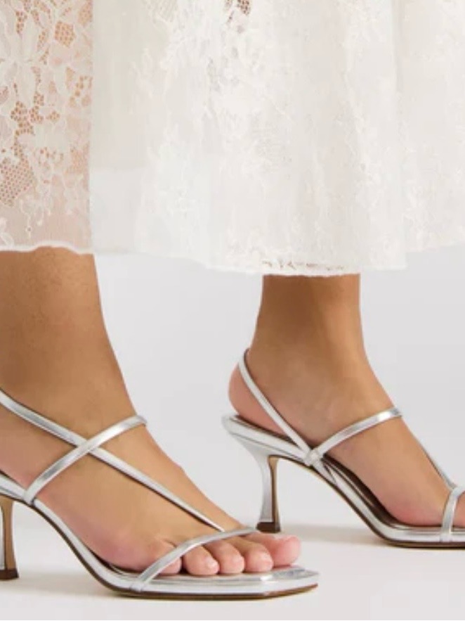Sale Steve Madden Silver Strappy Locke Sandal